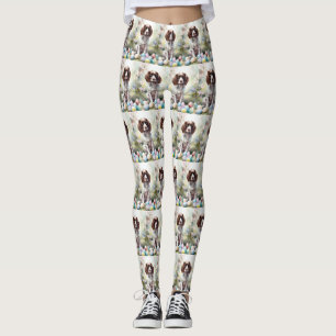 Springer Spaniel Hund mit Ostereiern Feiertag Leggings