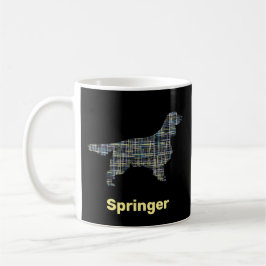 Springer Spaniel Hund Silhouette Gelb & Schwarz Gr Kaffeetasse