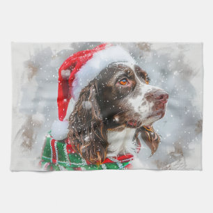 Springer Spaniel Hund Weihnachten Festlich Geschirrtuch
