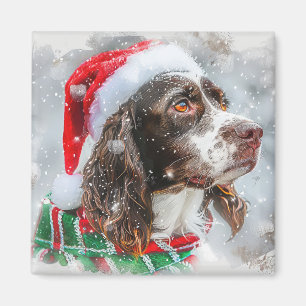 Springer Spaniel Hund Weihnachten Festlich Magnet