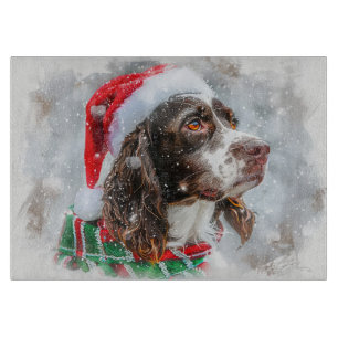 Springer Spaniel Hund Weihnachten Festlich Schneidebrett