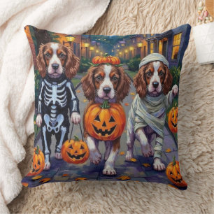 Springer Spaniel Hunde in Halloween-Kostümen Kissen