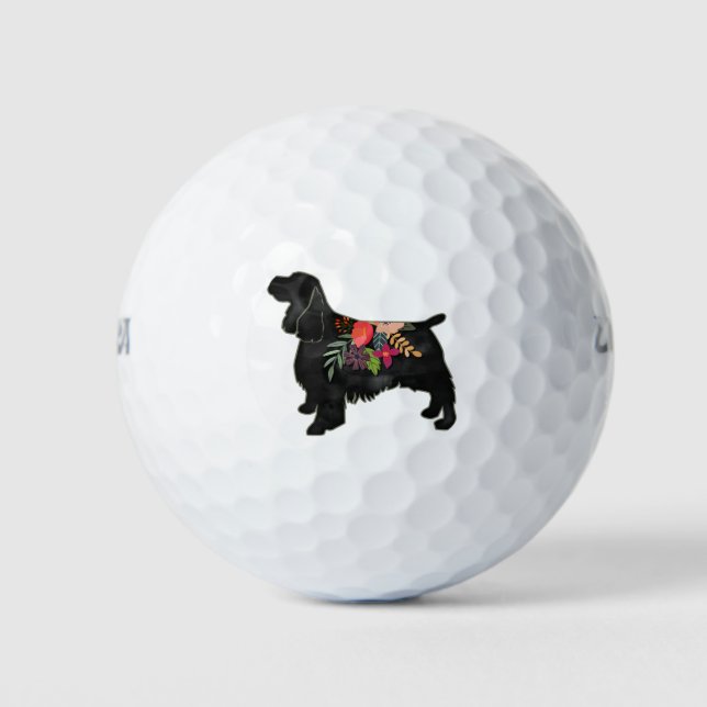 Springer Spaniel Hunde Rasse Bohemische Blütenblüt Golfball (Vorderseite)