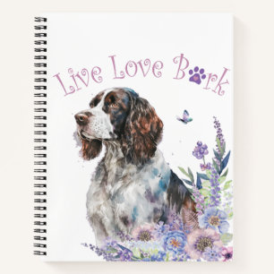 Springer Spaniel Hundemama Blumen Notizbuch