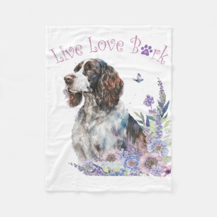 Springer Spaniel Hundemutter Floral Fleecedecke