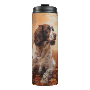 Springer Spaniel im Herbst Leaves Fall Inspiriert Thermosbecher