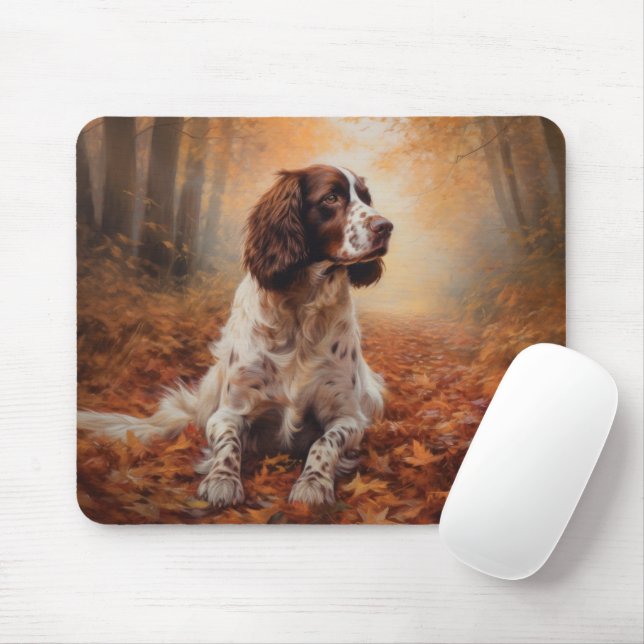 Springer Spaniel im Herbstlaubfall inspiriert Mousepad (Mit Mouse)