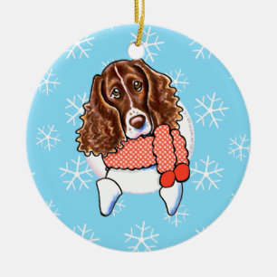 Springer Spaniel Let it Snow Keramik Ornament