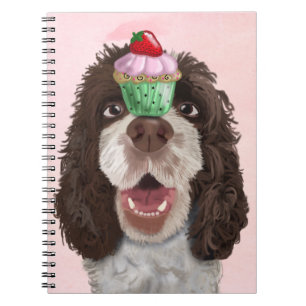 Springer Spaniel mit Cupcake 2 Notizblock