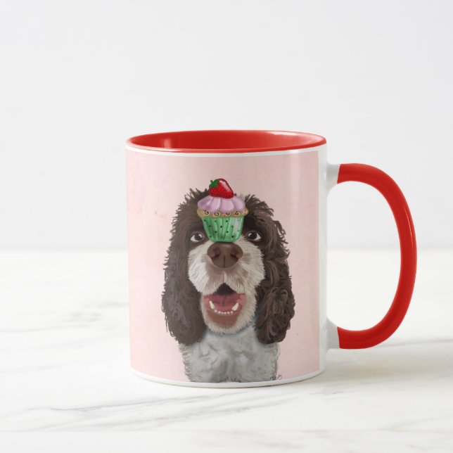 Springer Spaniel mit Cupcake 2 Tasse (Rechts)