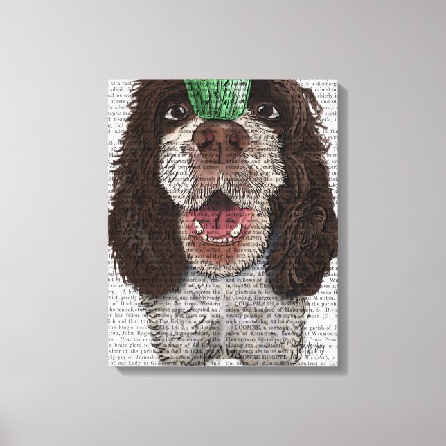 Springer Spaniel mit Cupcake Leinwanddruck (Vorderseite)