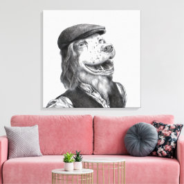 Springer Spaniel mit Flachhut (Schnee) Leinwanddruck