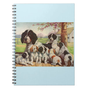 springer spaniel mom and puppies notizblock