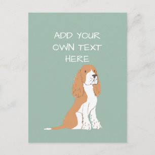 Springer Spaniel Personalisierter Hund Name Postka Postkarte