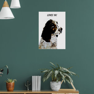Springer Spaniel Pet Portrait Custom Poster