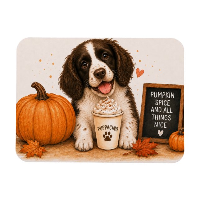 Springer Spaniel Pumpkin Spice Magnet (Horizontal)