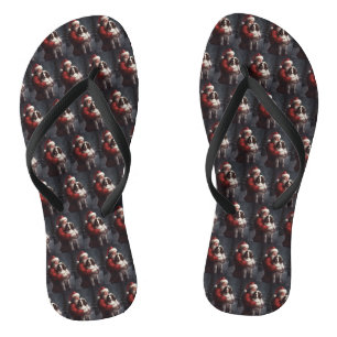 Springer Spaniel Santa Claus Festliche Weihnachten Flip Flops
