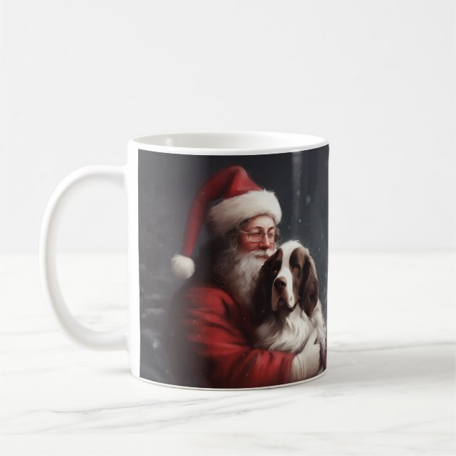 Springer Spaniel Santa Claus Festliche Weihnachten Kaffeetasse (Links)
