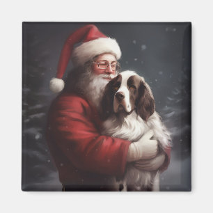 Springer Spaniel Santa Claus Festliche Weihnachten Magnet