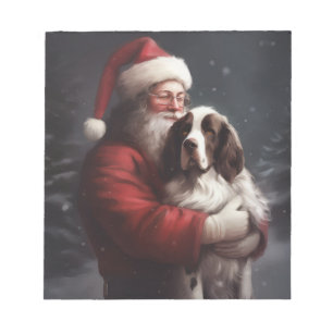 Springer Spaniel Santa Claus Festliche Weihnachten Notizblock