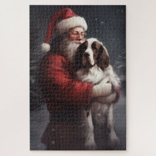 Springer Spaniel Santa Claus Festliche Weihnachten Puzzle
