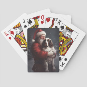 Springer Spaniel Santa Claus Festliche Weihnachten Spielkarten