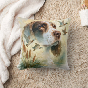 Springer Spaniel und Mallard Duck Doppelexposition Kissen