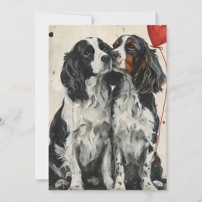 Springer Spaniel Valentinstag Feiertagskarte (Vorderseite)