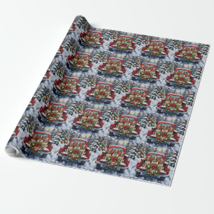 Springer Spaniel Weihnachten Rotes Lastwagen Ferie Geschenkpapier