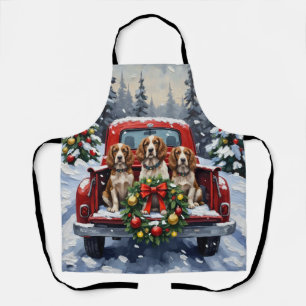 Springer Spaniel Weihnachten Rotes Lastwagen Ferie Schürze