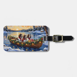 Springer Spaniel Weihnachtsboot Urlaub Gepäckanhänger