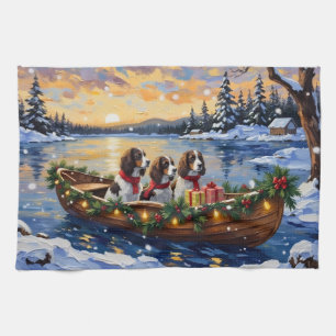 Springer Spaniel Weihnachtsboot Urlaub Geschirrtuch