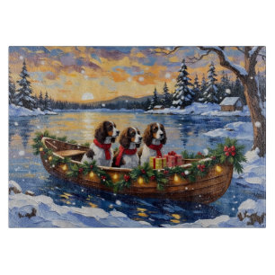 Springer Spaniel Weihnachtsboot Urlaub Schneidebrett