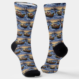 Springer Spaniel Weihnachtsboot Urlaub Socken