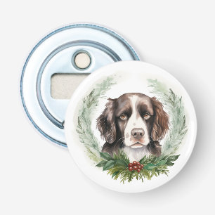Springer-Spaniel-Weihnachtskranz Festlicher Hund Flaschenöffner