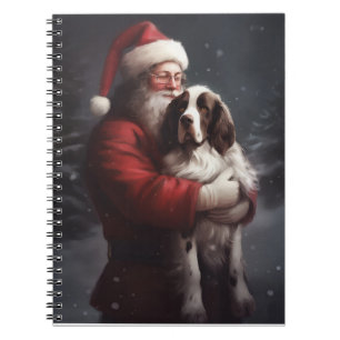 Springer Spaniel Weihnachtsmann Festive Weihnachte Notizblock