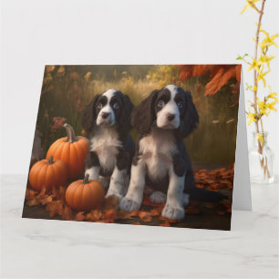 Springer Spanier Welpe Autumn Delight Pumpkin Karte