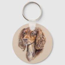 Springer Sprocker Cocker Spaniel Hund Keyring