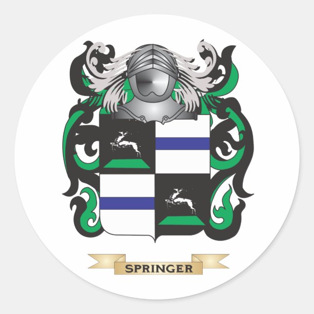 Springer-Wappen (Familienwappen) Runder Aufkleber (Vorderseite)