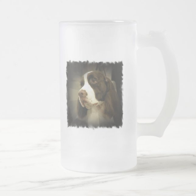 Springerspaniel-Bier-Tasse Mattglas Bierglas (Rechts)