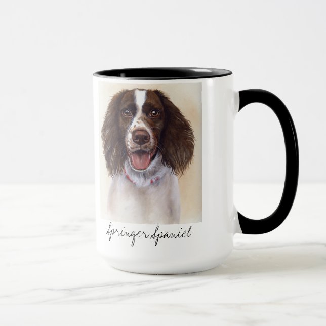 SpringerSpaniel gemalt in der Wasserfarbe Tasse (Rechts)