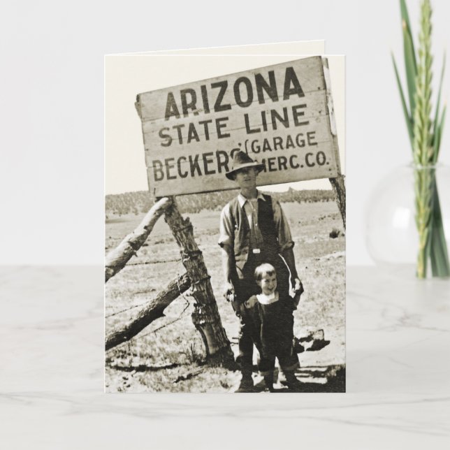 Springerville Arizona Staat Line Foto Becker Karte (Vorderseite)
