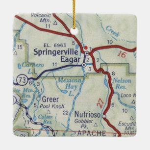 Springerville AZ Vintage Karte Keramikornament