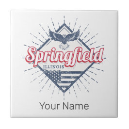 Springfield City Illinois United Staaten Retro USA Fliese