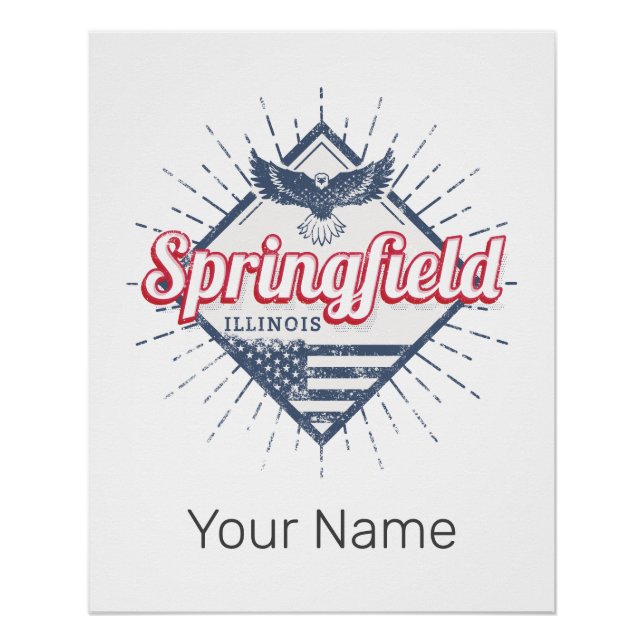 Springfield City Illinois United Staaten Retro USA Poster (Vorderseite)