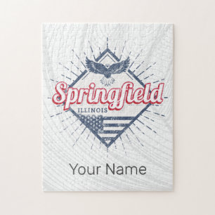 Springfield City Illinois United Staaten Retro USA Puzzle