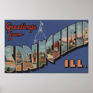 Springfield, Illinois - Große Buchstabenszenen Poster