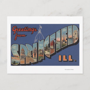 Springfield, Illinois - Große Buchstabenszenen Postkarte