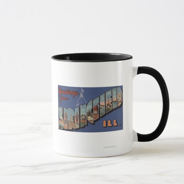 Springfield, Illinois - Große Buchstabenszenen Tasse (Rechts)