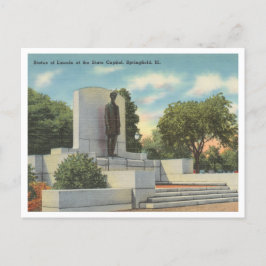 Springfield Illinois Lincoln Statue Vintag Postkarte